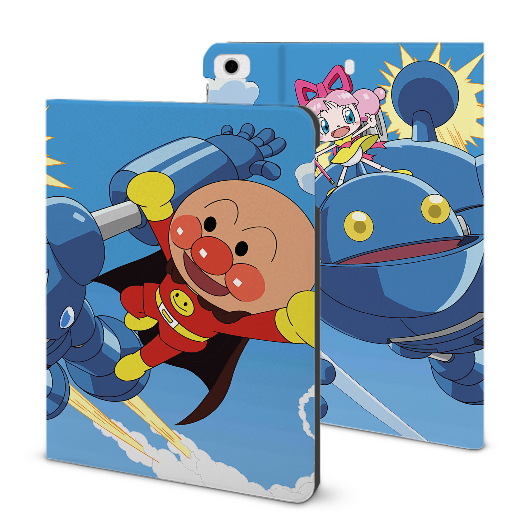 （画像用） アンパンマン Anpanman IPad ケース ブック型 PUレザー TPU 耐衝撃 軽量 薄型 ペン収納なし 全面保護 IPad 各モデル対応